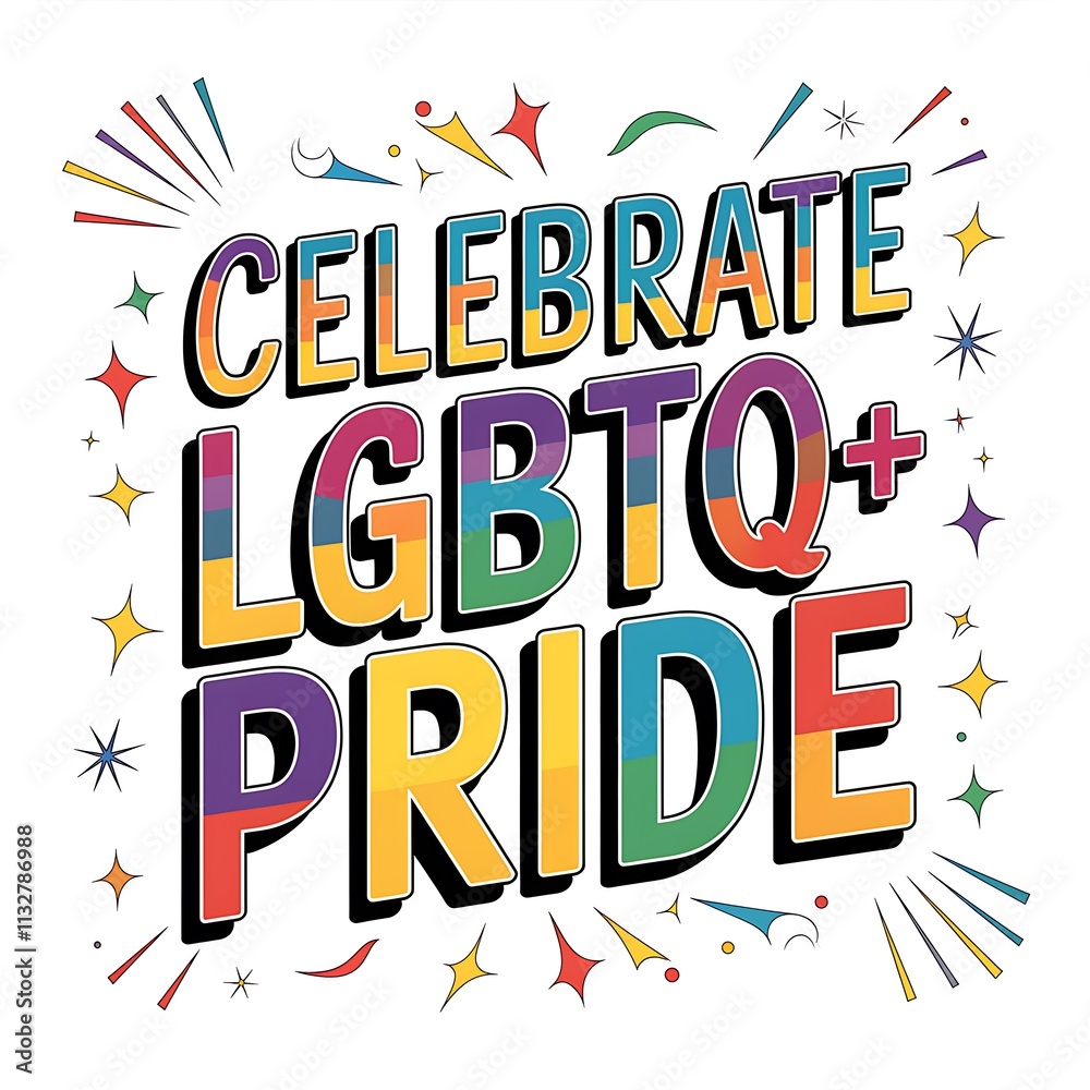 Fototapeta premium Celebrate LGBTQ Plus Pride With Rainbow Colors