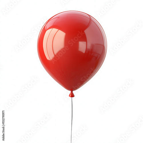 Bright Red Helium Balloon with a Shiny Finish. photo