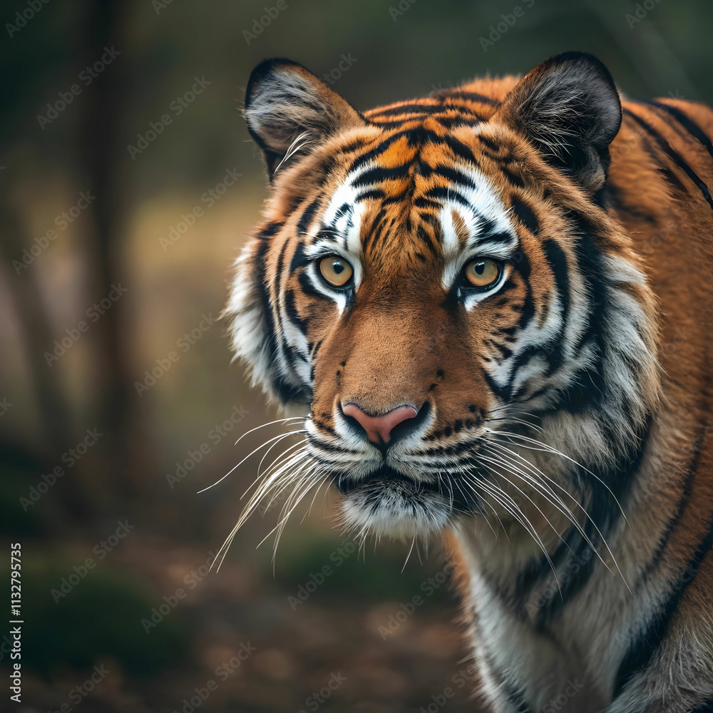 Obraz premium selective focus shot of Bengal tiger face