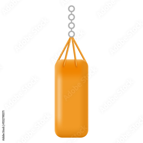 3D Boxing punching bag on white background