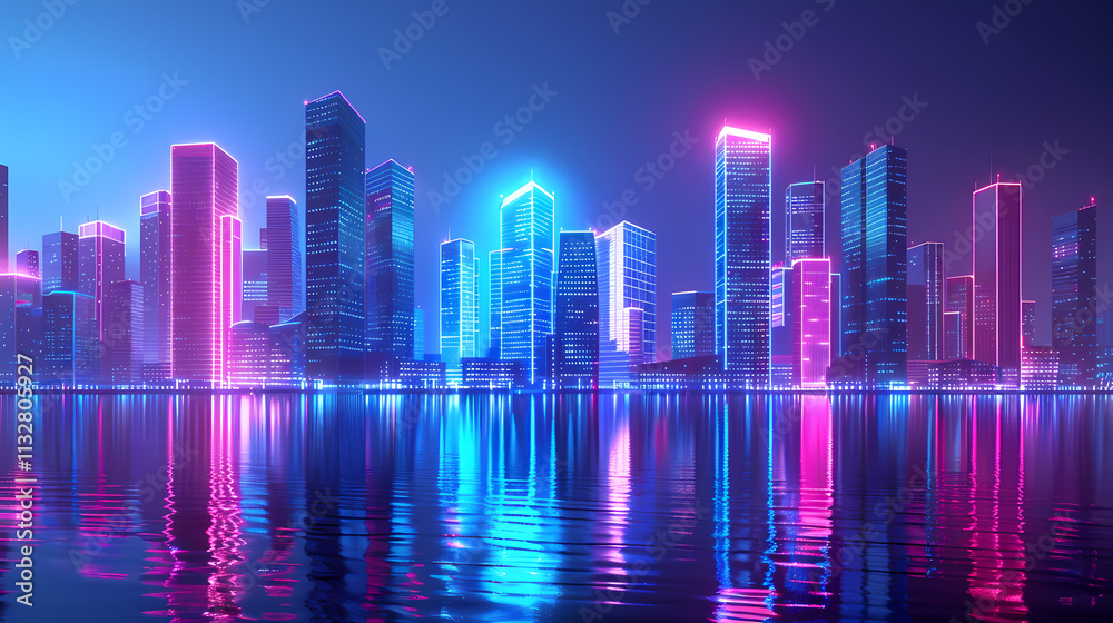 Fototapeta premium city skyline at night