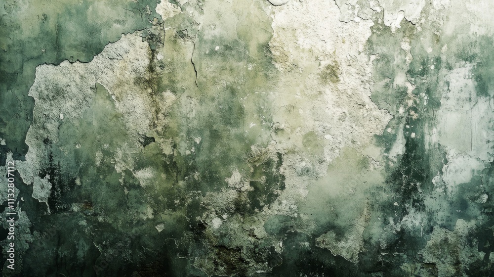 Fototapeta premium Weathered Concrete Wall with Peeling Paint and Cracks