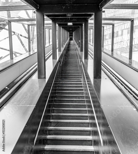 Architectural staircase in a disused industrial Arial