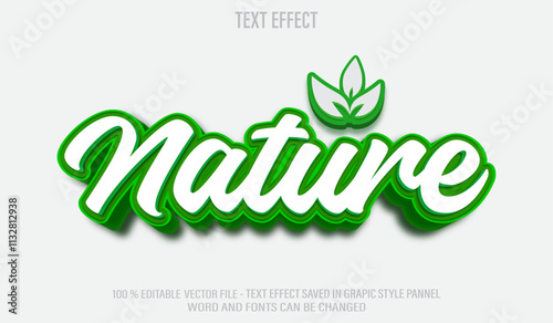 Nature 3d editable text effect style