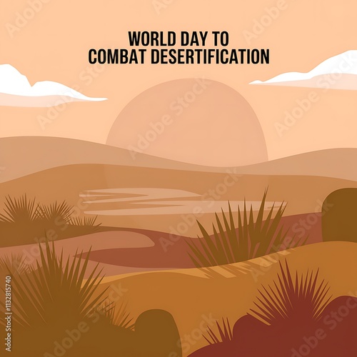 Desert Landscape Illustrating World Day To Combat Desertification photo