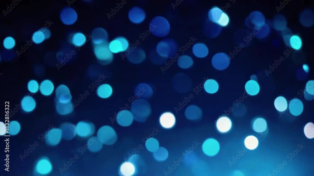 Banner dark blue bokeh particles glitter awards dust gradient abstract background. Futuristic glittering in space on blue background, 4k High-Quality Wallpaper Background Animation Video