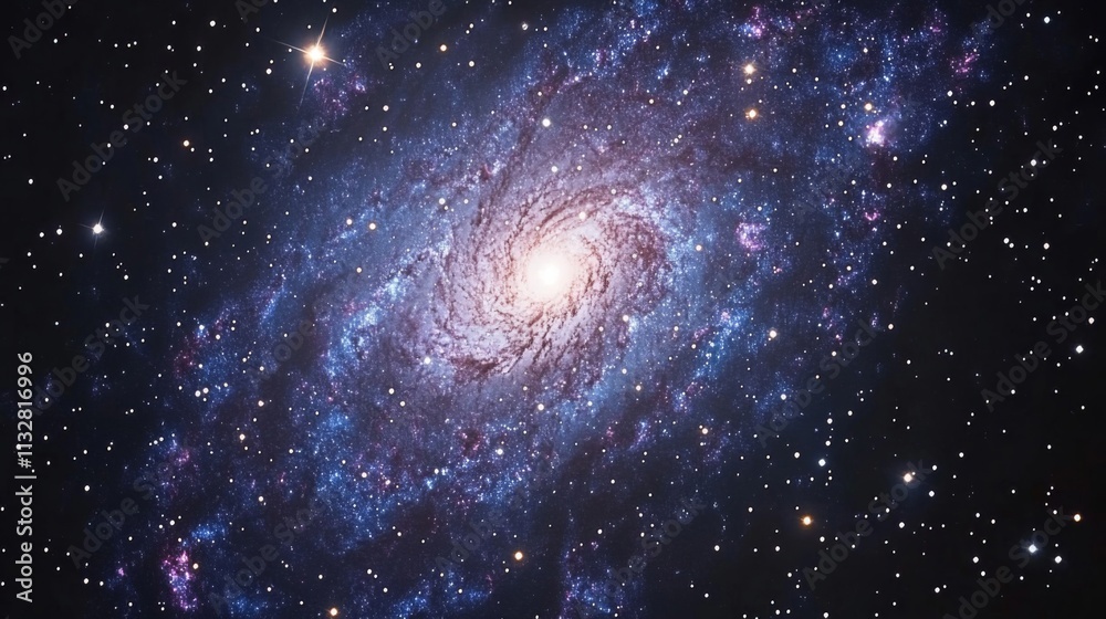 Fototapeta premium A Spiral Galaxy in a Starry Night Sky