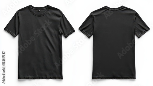 Simple black t shirt mock up, perfect for showcasing unique designs and logos online photo