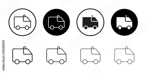 Ambulance icon Flat line illustration