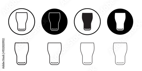 Beer glass icon Flat line illustration