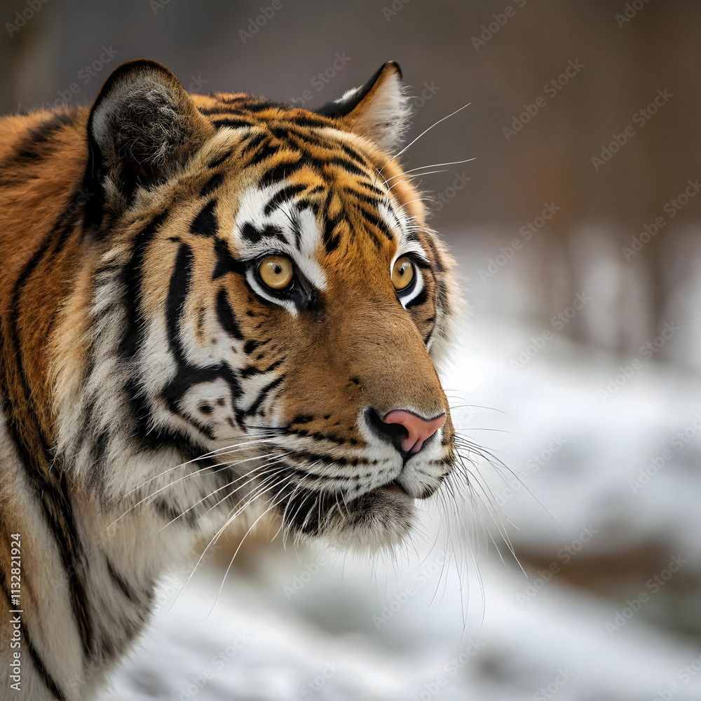 Obraz premium selective focus shot of Bengal tiger face