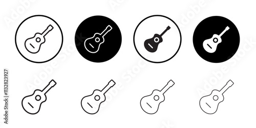 Guitar icon Flat line illustration