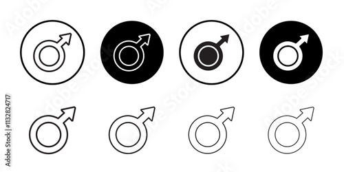 Male icon Flat line illustration