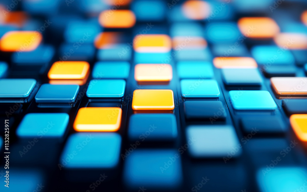 Obraz premium Futuristic glowing motion in cyber environment abstract digital pattern background high-tech animation dynamic perspective