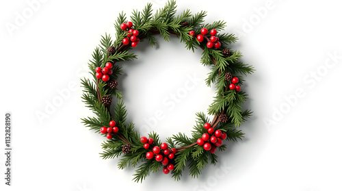 Decorative Christmas Wreath with Pinecones

