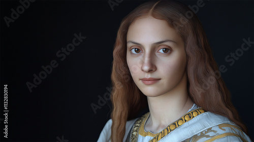 Hypatia of Alexandria portrait reconstitution, based on her depiction in Raphael's 