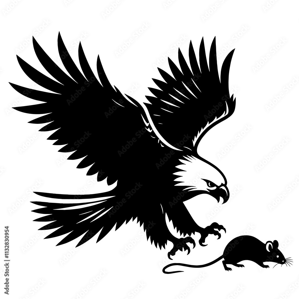 Fototapeta premium Eagle swooping down on a mouse.