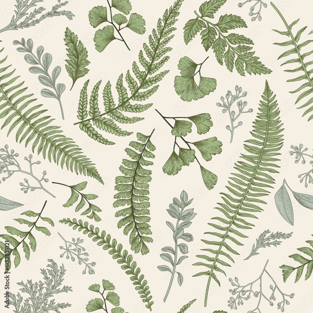 Fotografie Seamless floral pattern in vintage style