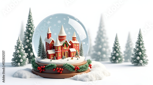 Snow Globe Depicting a Snowy Forest Scene
