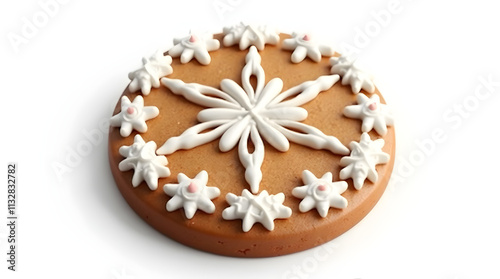 Beautifully Decorated Snowflake Cookie with Icing
