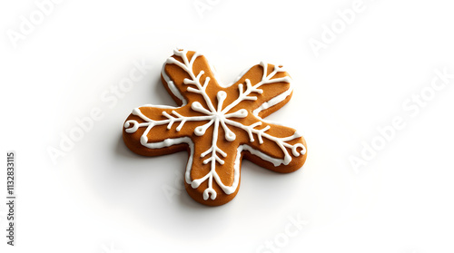 Star-Shaped Gingerbread Cookie with Colorful Icing
