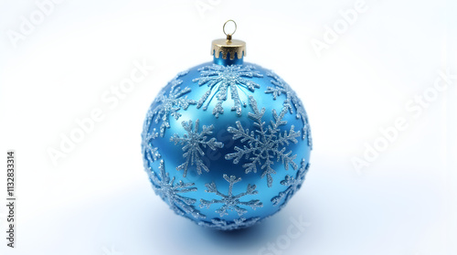 Blue Snowflake Ornament with Elegant Design
