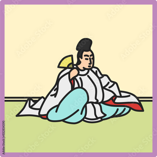 カラー正方形シンプル百人一首　藤原清輔朝臣