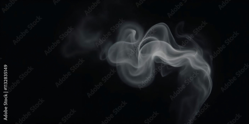 Fototapeta premium smoke steam isolated black background 