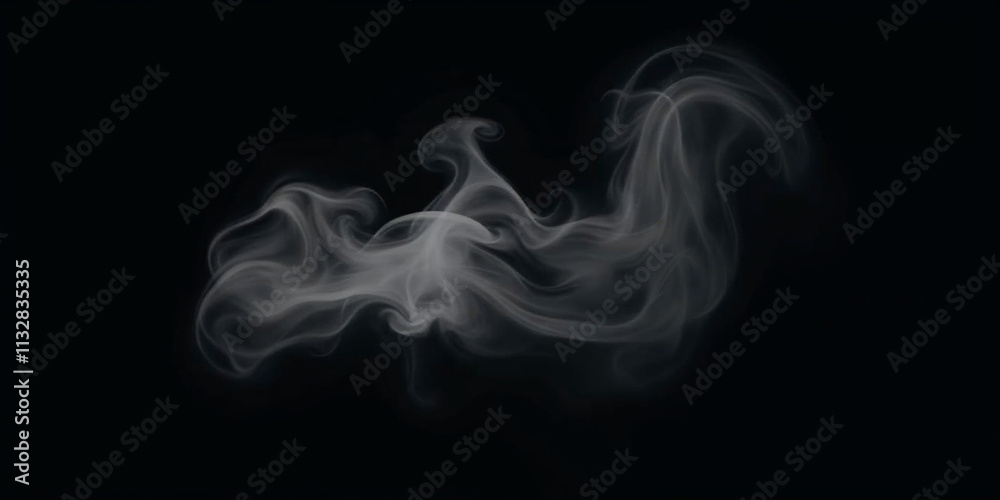 Fototapeta premium smoke steam isolated black background 