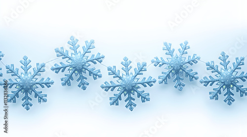 Frosted Snowflake Border with Sparkling Edges
