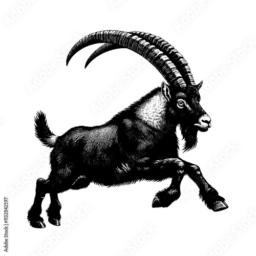 Goat Vector, bezoar ibex goat vector