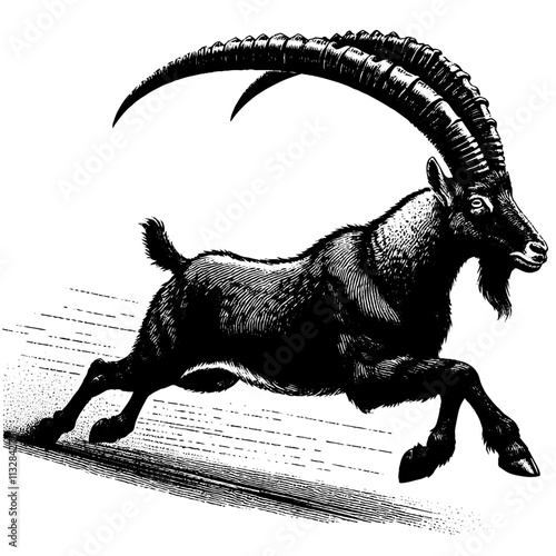 Goat Vector, bezoar ibex goat vector