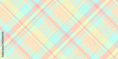 Messy pattern seamless texture, goose tartan vector background. Craft check textile plaid fabric in light and bisque colors.