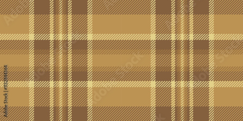 Christmas ornament textile background fabric, ceremony seamless plaid check. Satin tartan vector texture pattern in orange and amber colors.