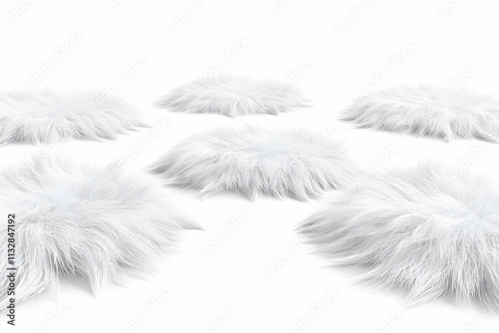 Obraz premium Soft and Fluffy White Fur Texture on a Bright Background Ideal for Cozy and Warm Atmospheres