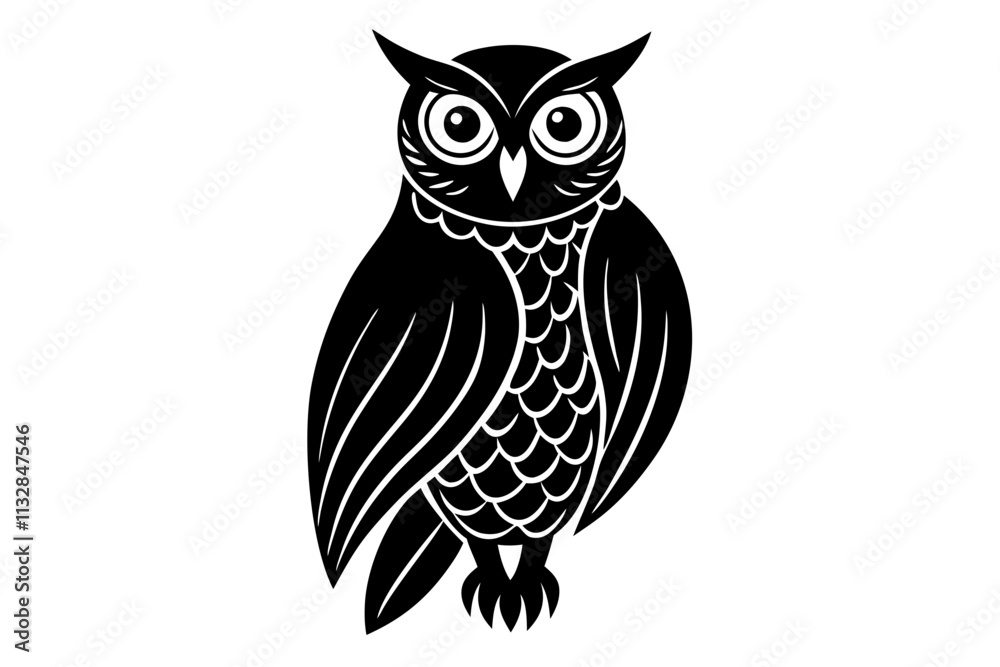 Fototapeta premium owl on white background
