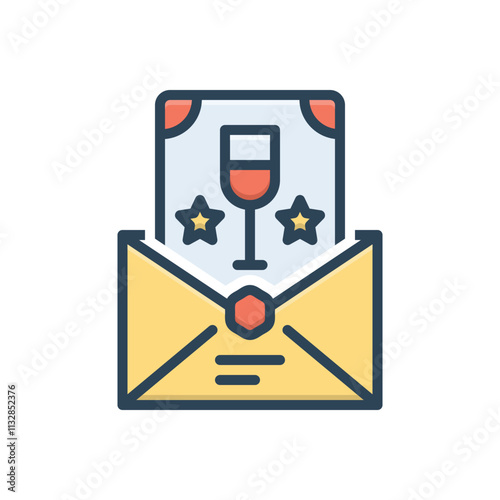 Color illustration icon for invitation photo