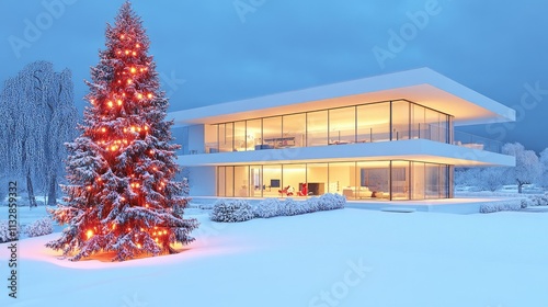 Modern Christmas background with sparkling golden particles, shimmering bokeh, and a magical festive feel