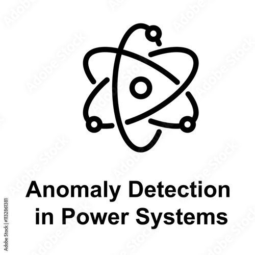 Anomaly Detection in Power Systems editable stroke vector line icon