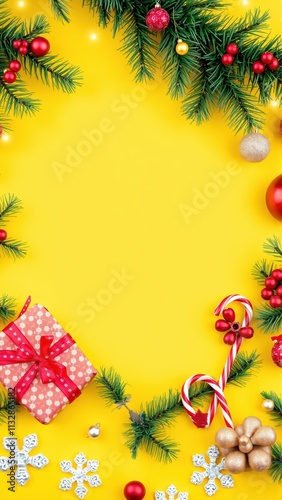 Bright and Cheerful Christmas Mockup with Space for Custom Text and Decorations