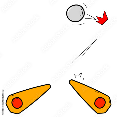 pinball illustration hand drawn isolated vector