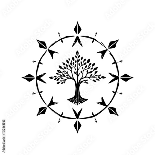 acred geometry Tree of Life mandala featuring esoteric symbols and mystical designs