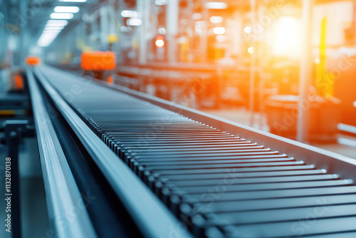 Wallpaper Mural Conveyor belt in modern industrial facility with bright lighting and machinery Torontodigital.ca