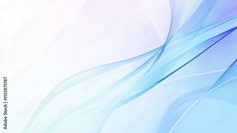 Naklejka premium Abstract waves in soft blue and white tones creating a calming background.