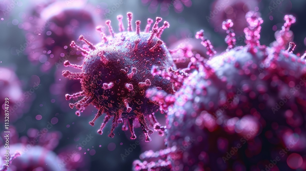 Fototapeta premium Microscopic view of viruses.