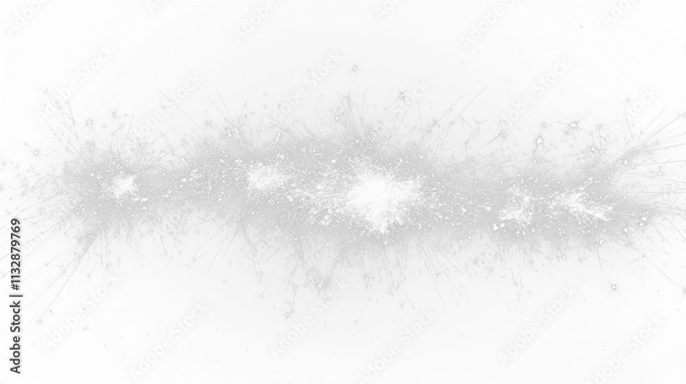 Fototapeta premium Twinkling silver glitter abstract sparks isolated on transparent background, cutout