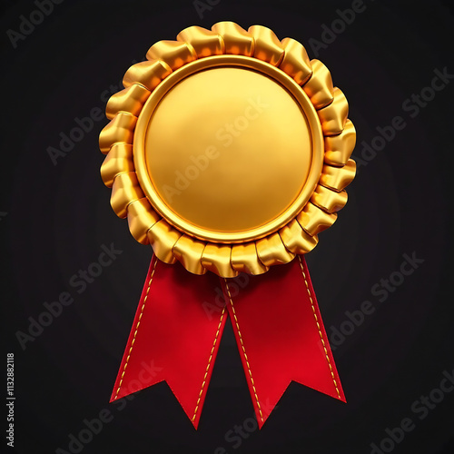 PNG Golden award ribbon with rosette photo