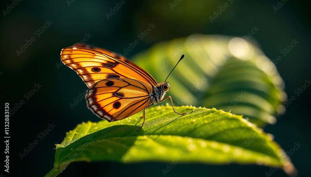 Fototapeta premium butterfly on leaf