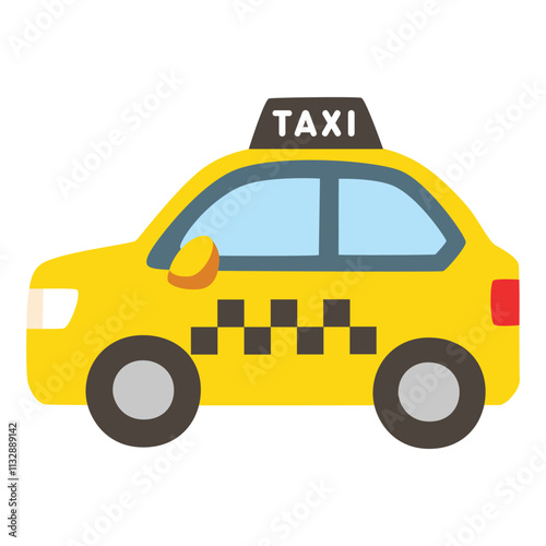 Taxicab Vector Icon - Isolated Sticker Design