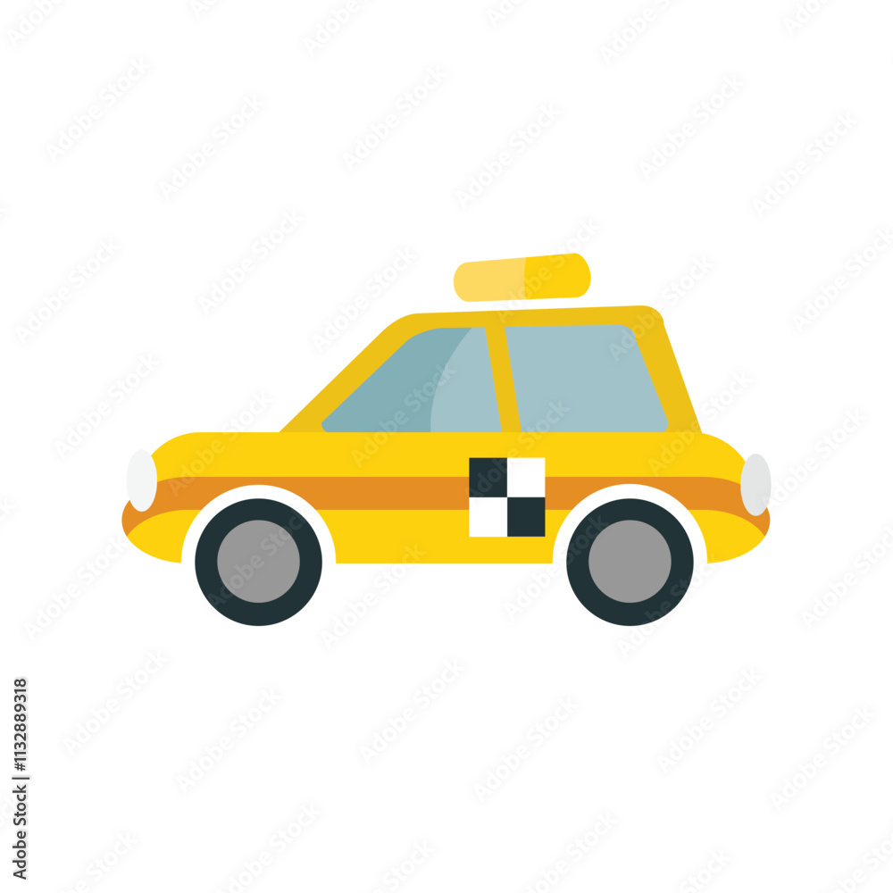 Fototapeta premium Taxicab Vector Icon - Isolated Sticker Design